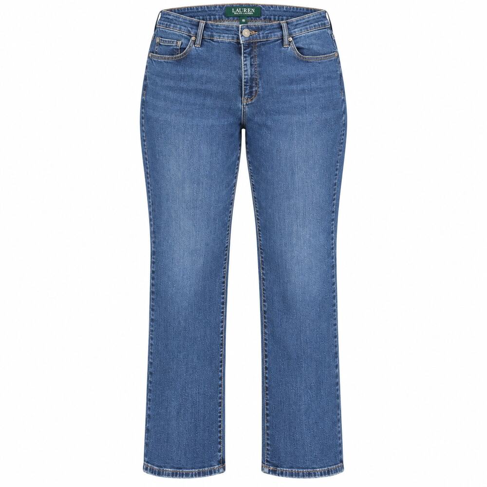 Lauren Ralph Lauren Modern Straight Curvy Jeans Womens 16 Blue Stretch Denim
